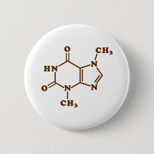 Theobrominmolekulare chemische Formel Button (Vorderseite)