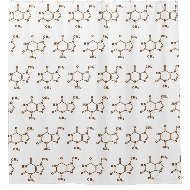 Theobrominmolekulare chemische Formel Duschvorhang (Vorderseite)