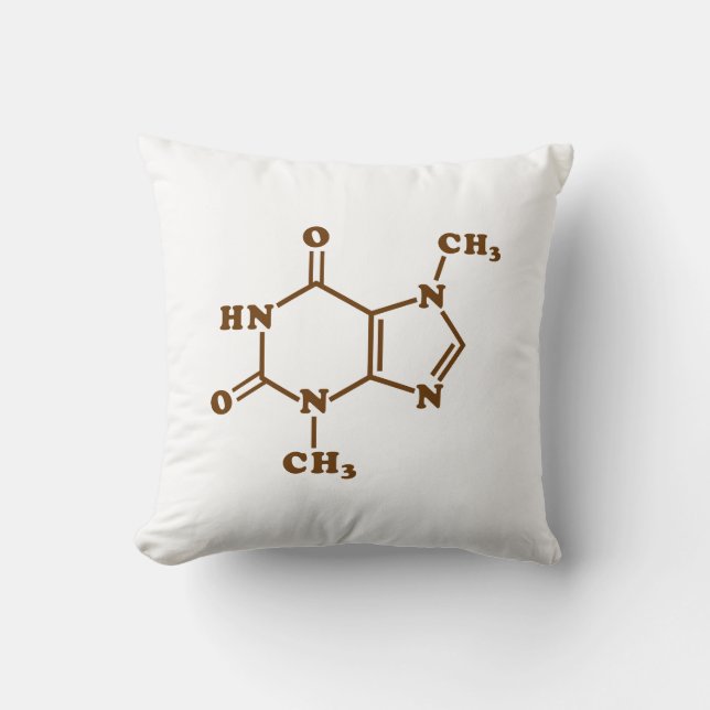 Theobrominmolekulare chemische Formel Kissen (Vorderseite)