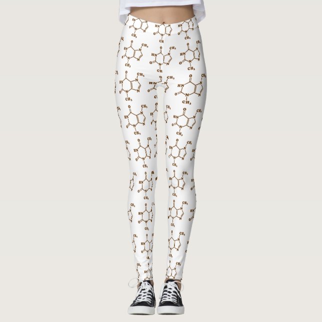 Theobrominmolekulare chemische Formel Leggings (Vorderseite)
