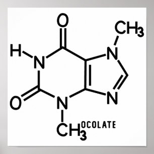 Theobrominmolekulare chemische Formel Poster