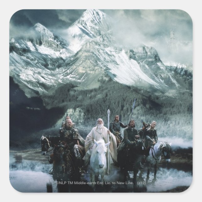 Theoden and the Fellowship Quadratischer Aufkleber (Vorderseite)