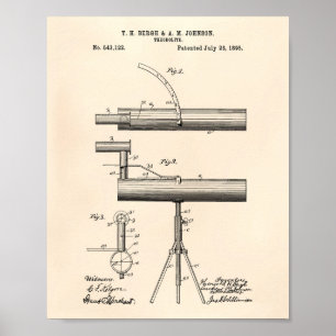 Theodolit 1895 Patent Kunst Altes Papier Poster
