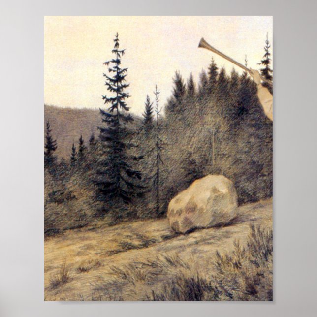 Theodor Kittelsen - Op Under Fjeldet Toner en Lur Poster (Vorne)