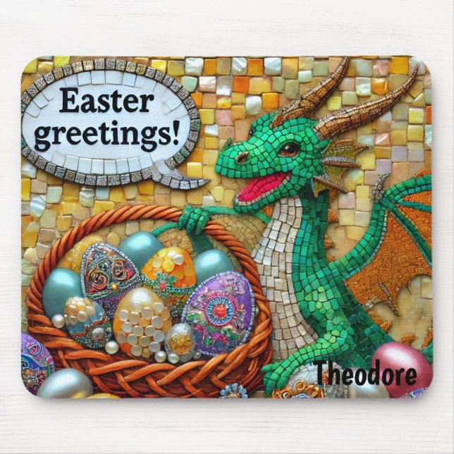 THEODORE ~ DRAGON'S EASTER GREETINGS Eggs ~ Mousepad (Vorne)