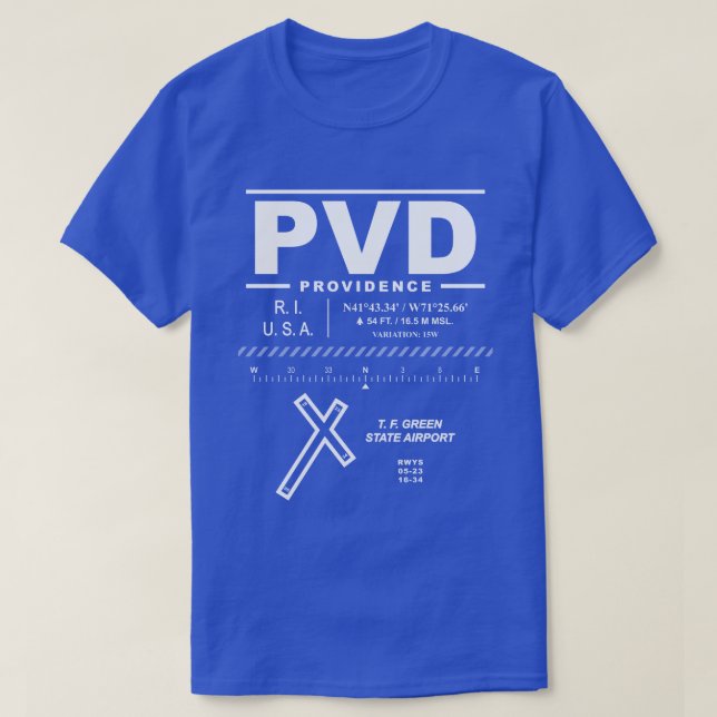 Theodore Francis Green Staat Airport PVD T - Shirt (Design vorne)
