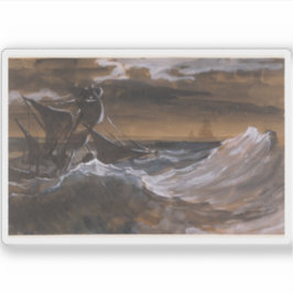 Théodore Géricault - Segelboot auf einem Raging Se Aufkleber