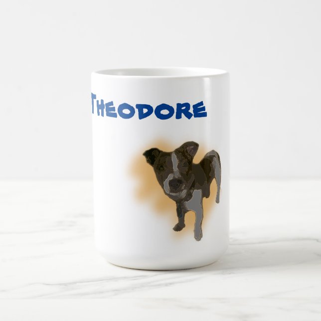 Theodore Name mit Jack Russell, Kaffee Tasse (Mittel)