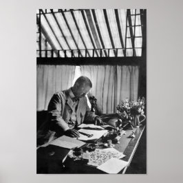 Theodore Roosevelt arbeitet am Schreibtisch - Saga Poster