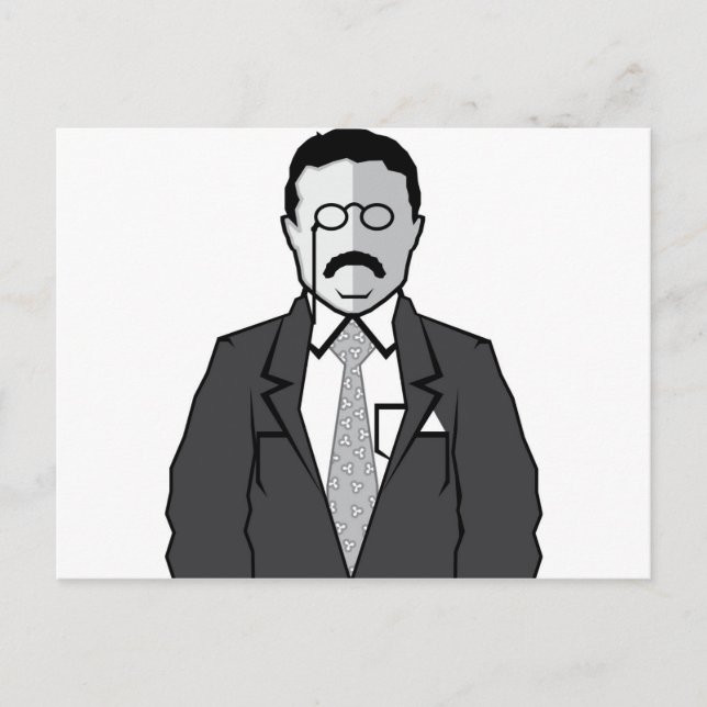 Theodore Roosevelt Cartoon Postkarte (Vorderseite)