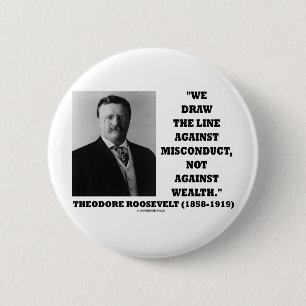 Theodore Roosevelt gegen Betragen-nicht Reichtum Button