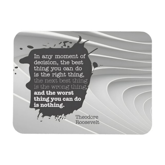 Theodore Roosevelt Inspiration Zitat "Entscheidung Magnet (Horizontal)