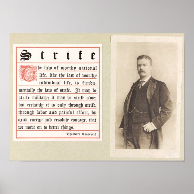 Theodore Roosevelt Motivierend Poster (Vorne)