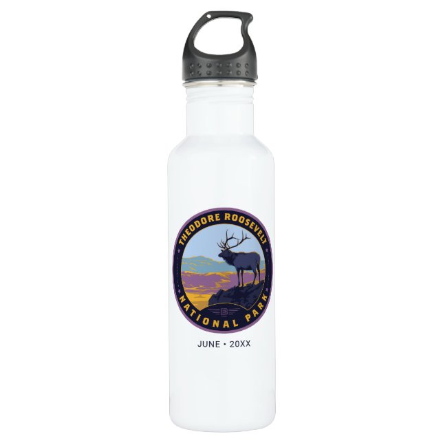 Theodore Roosevelt National Park Edelstahlflasche (Vorderseite)