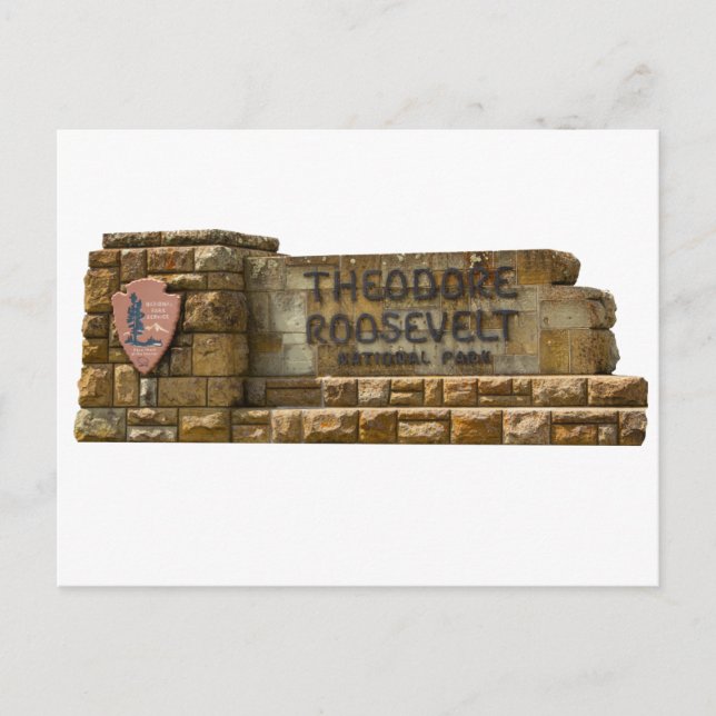 Theodore Roosevelt National Park Sign Postkarte (Vorderseite)