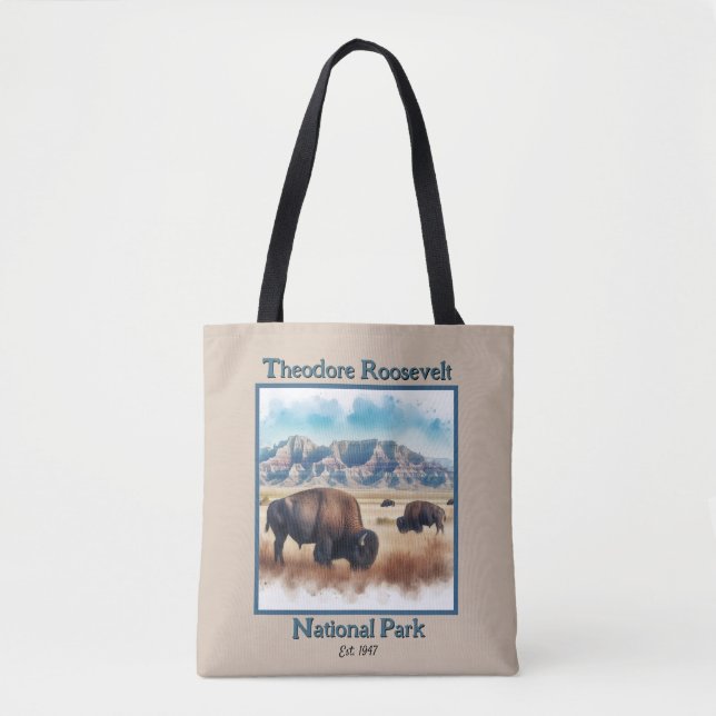 Theodore Roosevelt Nationalpark Bison Souvenir Tasche (Vorderseite)