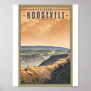 Theodore-Roosevelt-Nationalpark Litho-Kunstwerk Poster