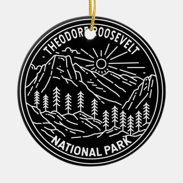 Theodore Roosevelt Nationalpark Monoline Keramik Ornament (Vorne)