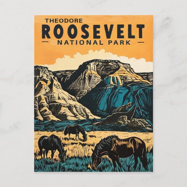 Theodore Roosevelt Nationalpark Postkarte (Vorderseite)