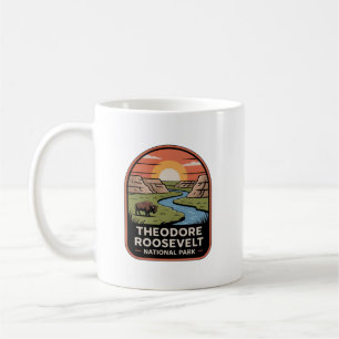 Theodore-Roosevelt-Nationalpark Retro-Abzeichen Kaffeetasse