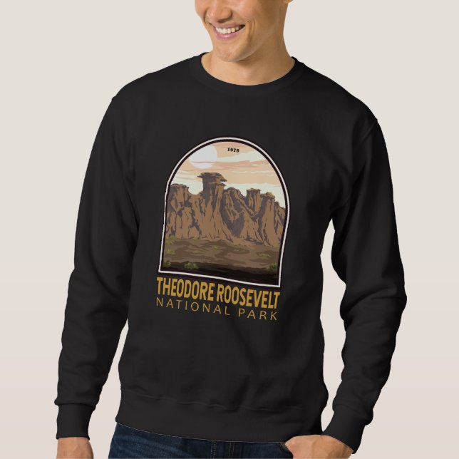Theodore Roosevelt Nationalpark Vintages Emblem Sweatshirt (Vorderseite)