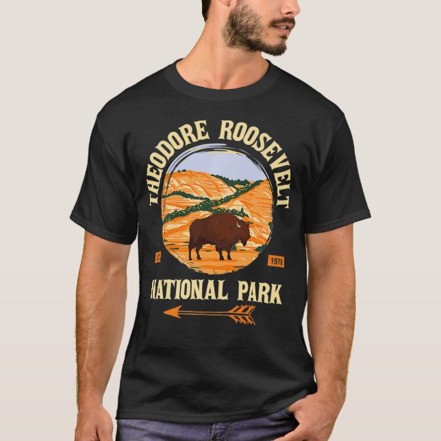 Theodore Roosevelt North Dakota US National Park V T-Shirt (Vorderseite)