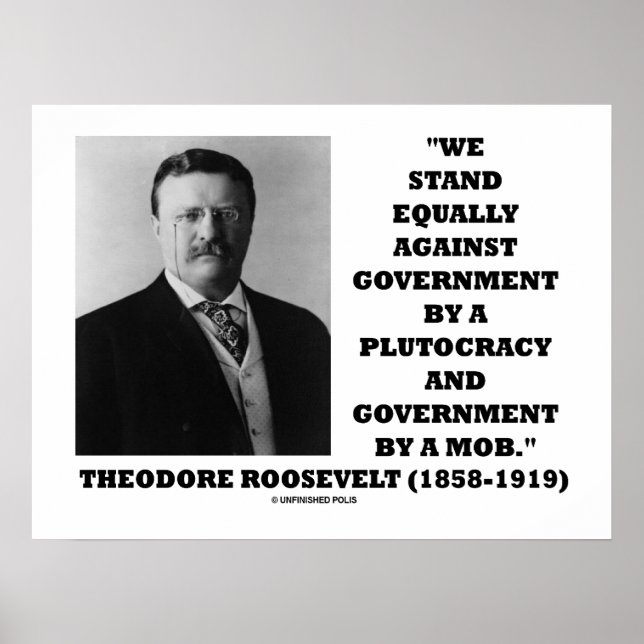 Theodore Roosevelt Stand Government Plutocracy Mob Poster (Vorne)