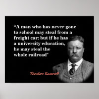 Theodore Roosevelt Zitat über Bildung und Eisenbah
