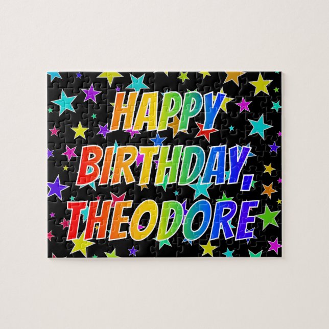 "THEODORE" Vorname, Spaß "GLÜCKLICHER GEBURTSTAG" (Horizontal)