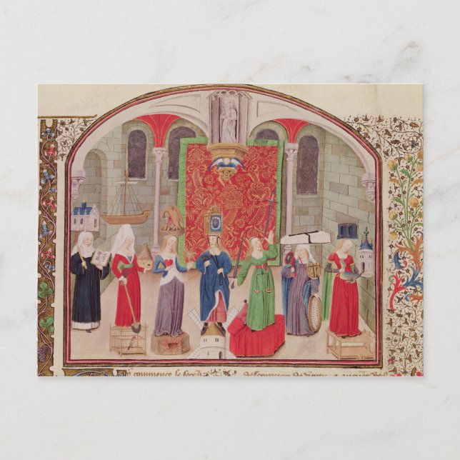 Theologische und Kardinal Tugenden Postkarte (Vorderseite)