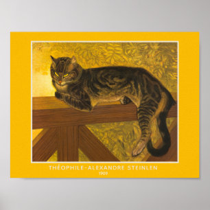 Théophile-Alexandre Steinlen, Katze auf einer Balu Poster