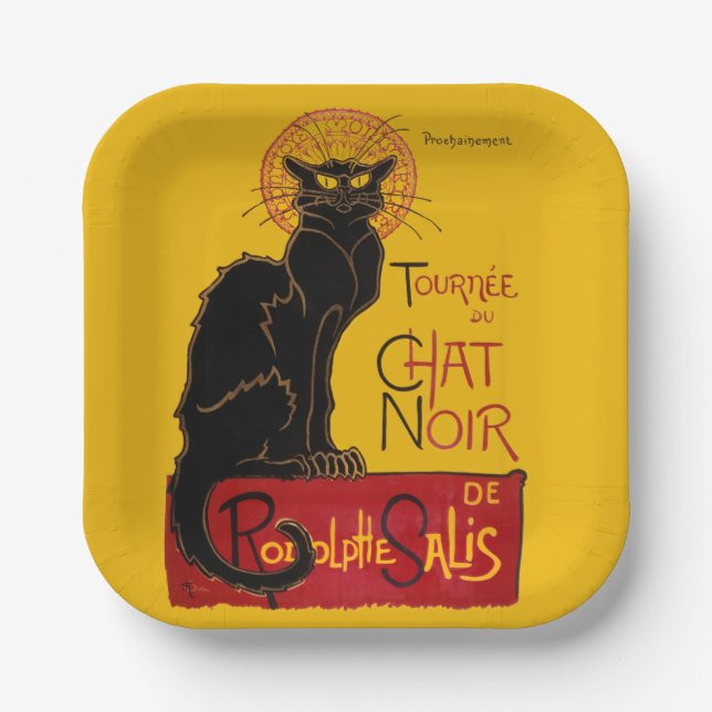 Theophile Steinlen - Le Chat Noir Vintag Pappteller (Vorderseite)