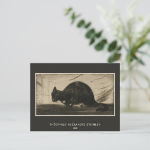 Théophile Steinlen, schwarze Katze, die sich den R Postkarte