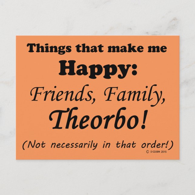 Theorbo freut mich postkarte (Vorderseite)