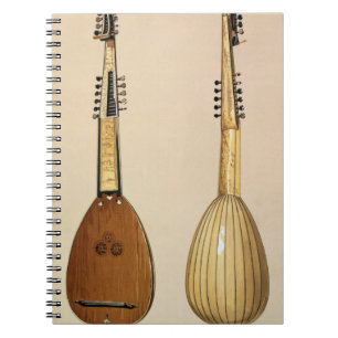 Theorbo, gemacht von Giovanni Krebar, Padua, 1629, Notizblock