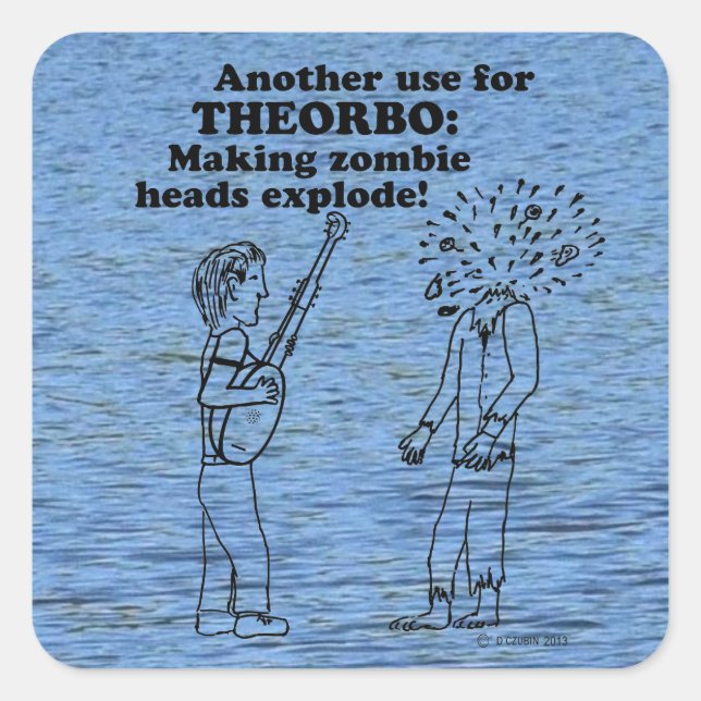 Theorbo Zombie Explode Square Sticker (Vorderseite)