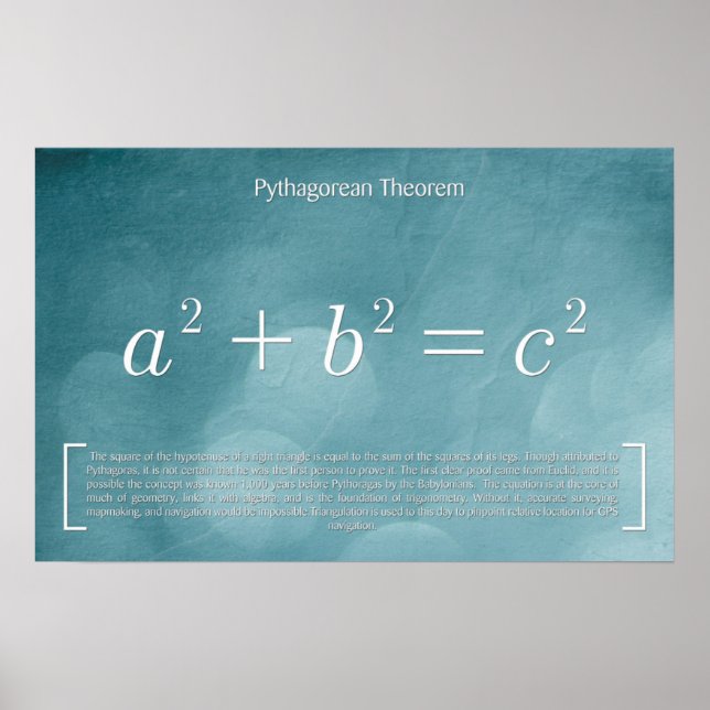 Théorème de Pythagore - Poster Math (Devant)