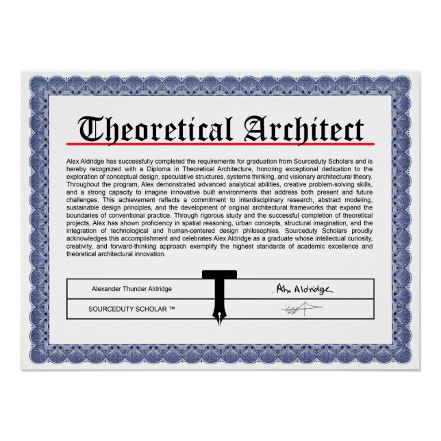 Theoretischer Architekt Poster (Vorderseite)