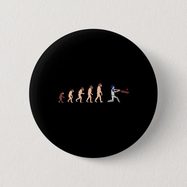 Theorie der Evolution Cricket-Spieler Lustig  Button (Vorderseite)