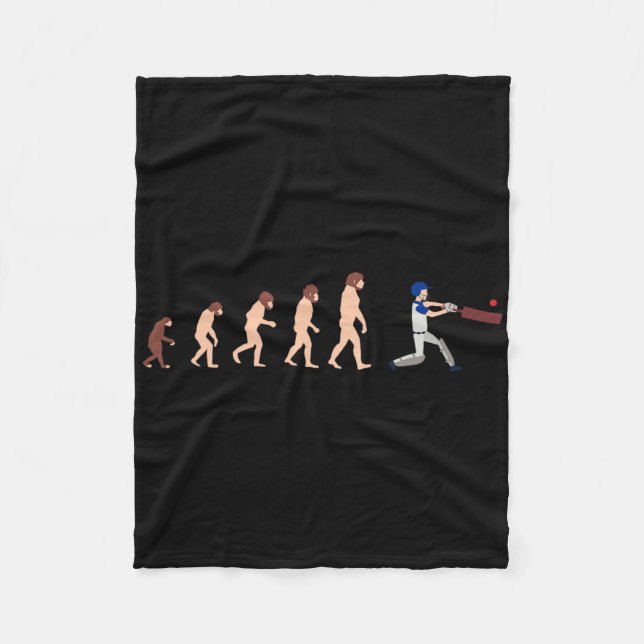 Theorie der Evolution Cricket-Spieler Lustig  Fleecedecke (Vorderseite)