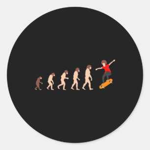 Theorie der Evolution Skateboarding Lustig Runder Aufkleber
