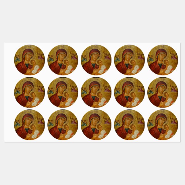 Theotokos Amolyntos Etiketten (Blatt)