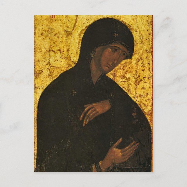 Theotokos aus Vysotsky Chin Orthodox Icon Postkarte (Vorderseite)