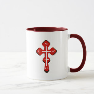 Theotokos avec l'icône d'enfant et la tasse