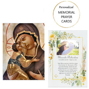 Theotokos Christ Child Foto Beerdigung Gebetskarte Platzkarte