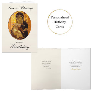 Theotokos de Vladimir Icon Orthodoxe carte d'anniv