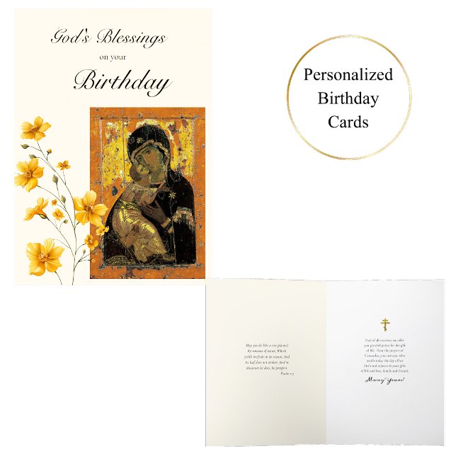 Theotokos de Vladimir Icon Orthodoxe carte d'anniv (Créateur téléchargé)