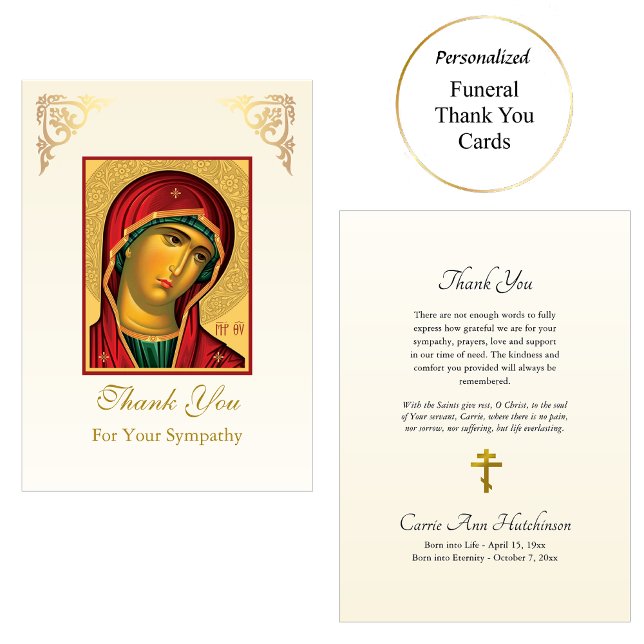 Theotokos Jungfrau Mary Orthodox Christliche Beerd Dankeskarte (Von Creator hochgeladen)