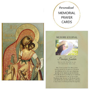 Theotokos und Baby Jesus Orthodox Beerdigungskarte Platzkarte