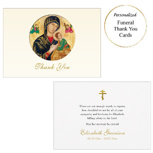 Theotokos und Christ Child Angels Orthodoxe Beerdi Dankeskarte